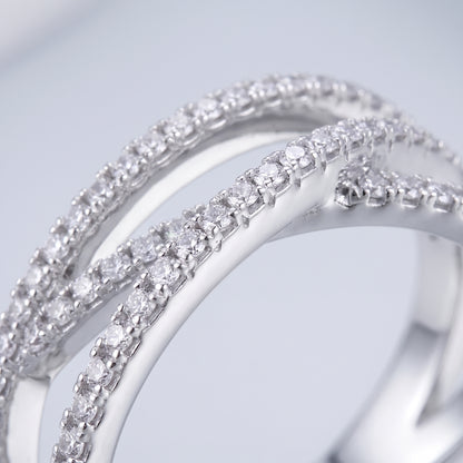 Crossover Moissanite Band Ring