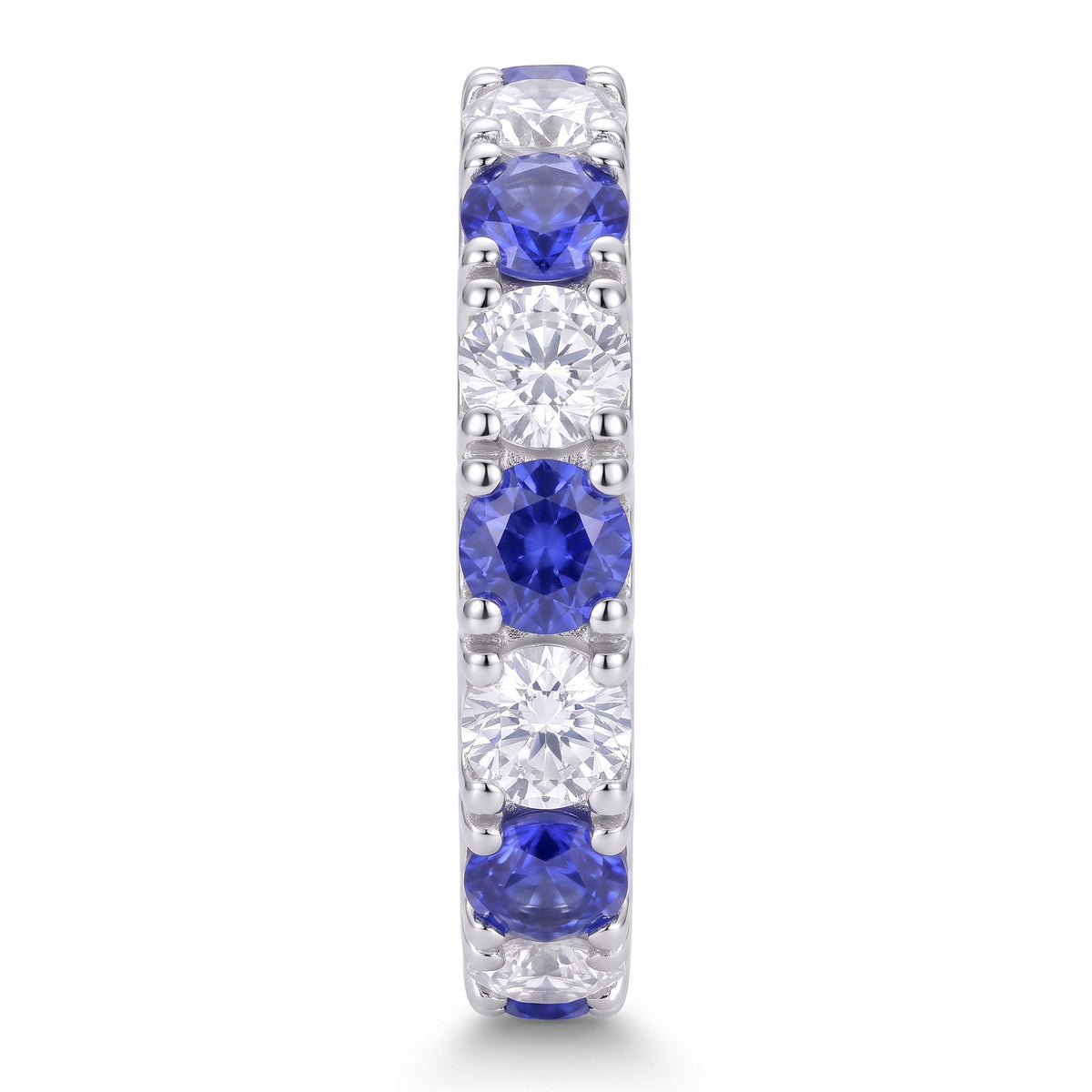 Azure Sapphire & Moissanite Eternity Ring