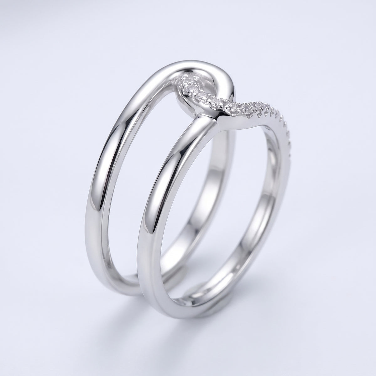Interlock Moissanite Band Ring