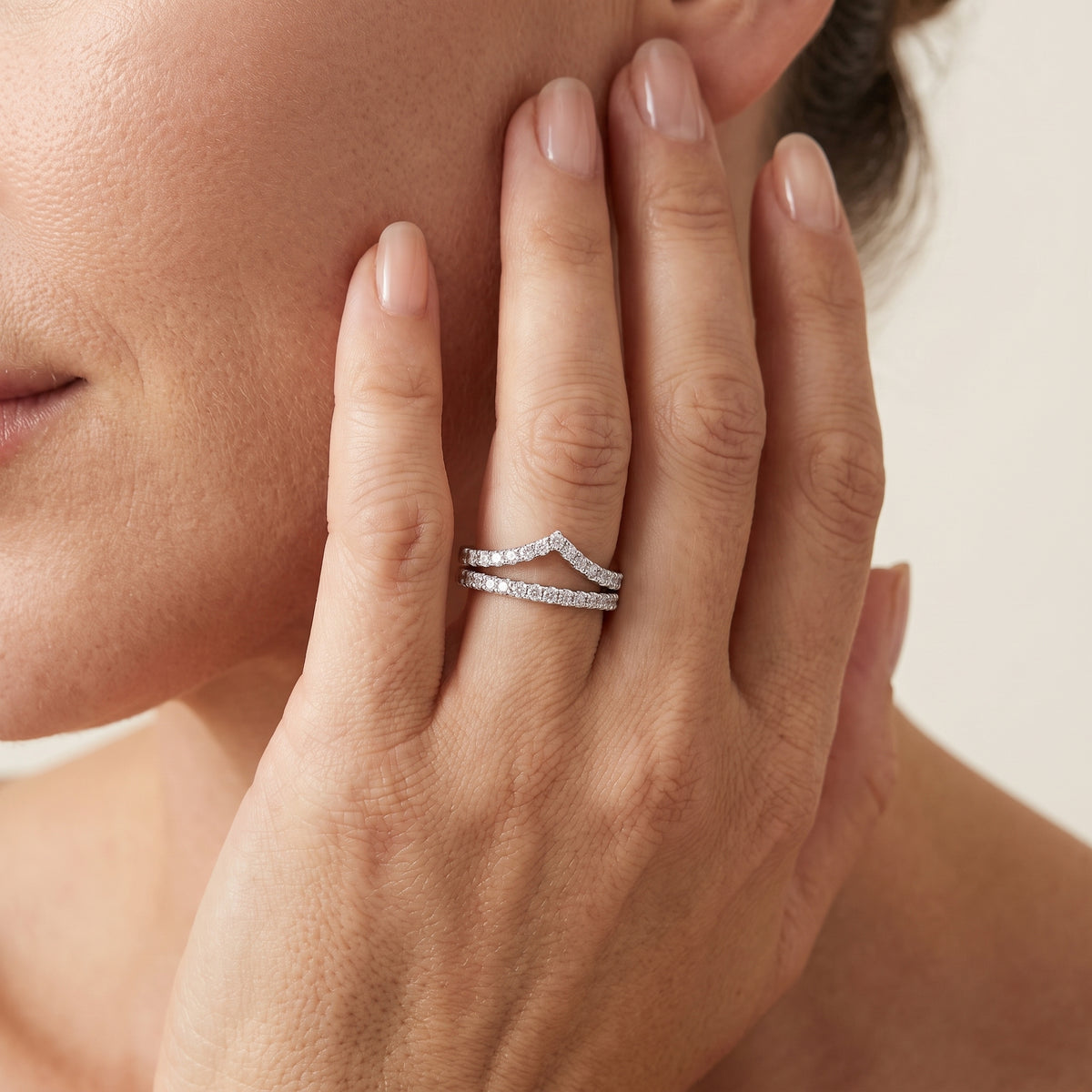 Cradle Moissanite Band Ring