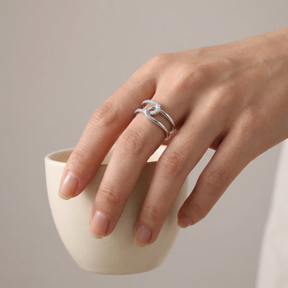 Interlock Moissanite Band Ring