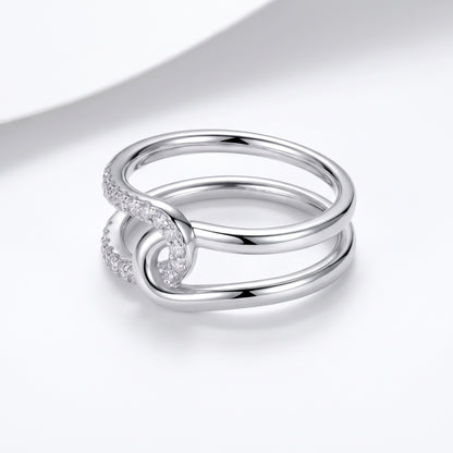 Interlock Moissanite Band Ring