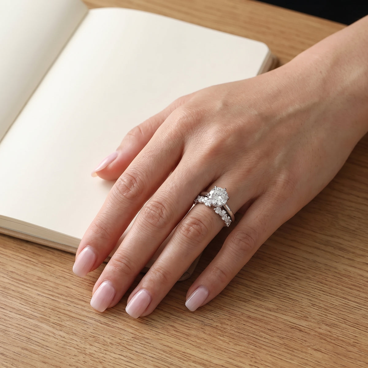 Celeste 3 Carat Moissanite Bridal Set Ring