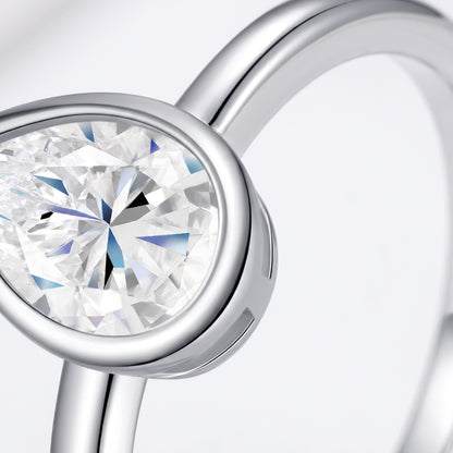 Goccetta Pear-Cut Moissanite Solitaire Ring