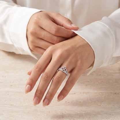 Crown Moissanite Band Ring