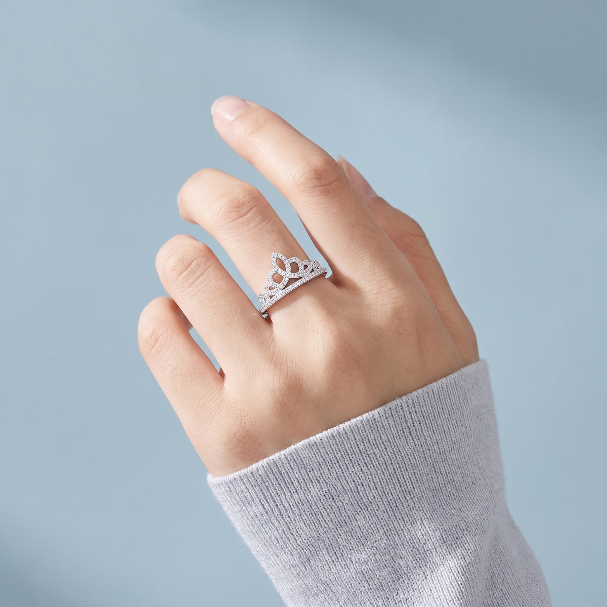 Crown Moissanite Band Ring