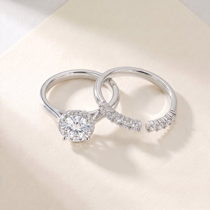 Celeste 3 Carat Moissanite Bridal Set Ring