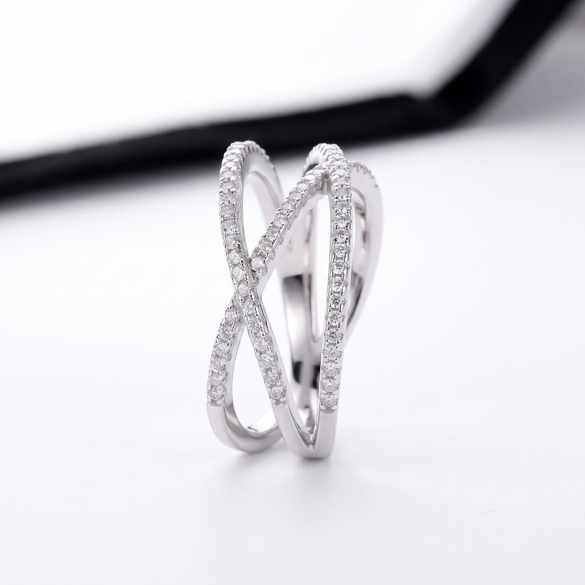 Crossover Moissanite Band Ring
