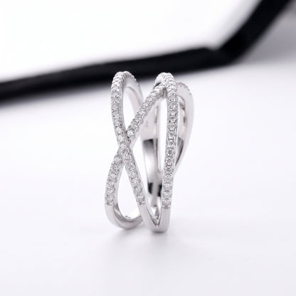 Crossover Moissanite Band Ring