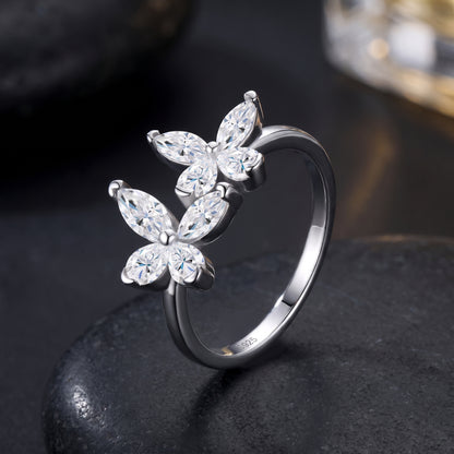 Aliflor moissanite bloom ring front view