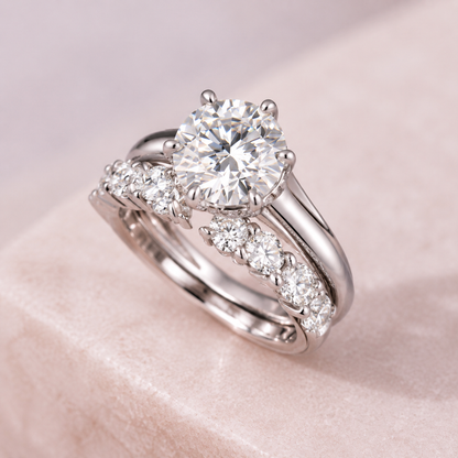 Celeste 3 Carat Moissanite Bridal Set Ring