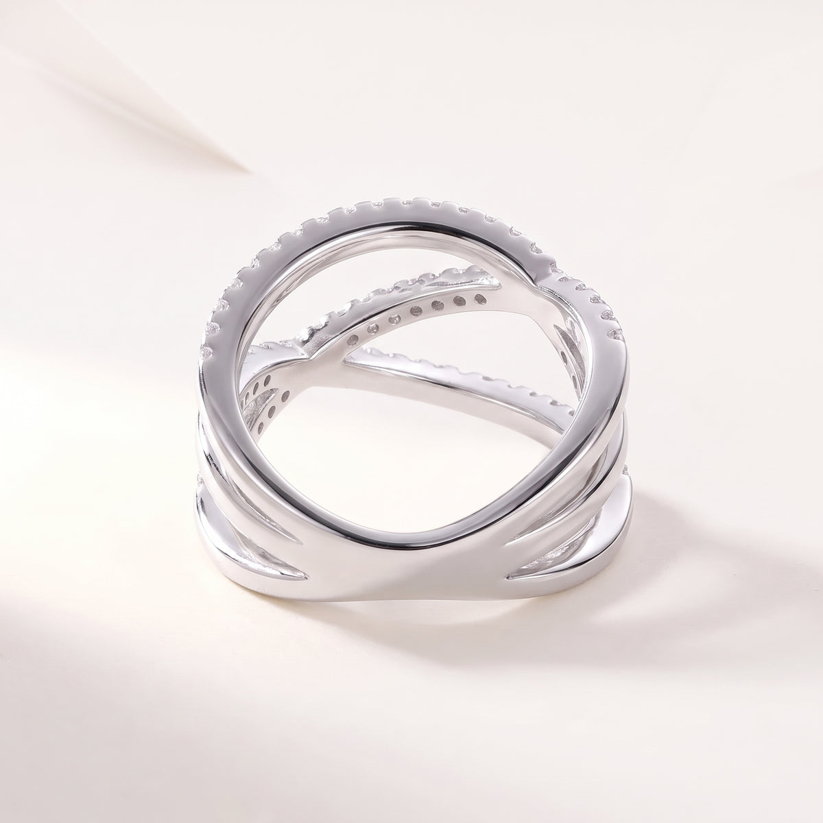 Crossover Moissanite Band Ring
