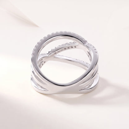 Crossover Moissanite Band Ring