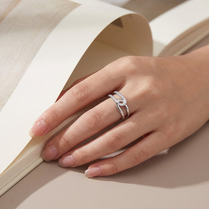 Interlock Moissanite Band Ring