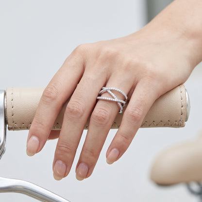 Crossover Moissanite Band Ring