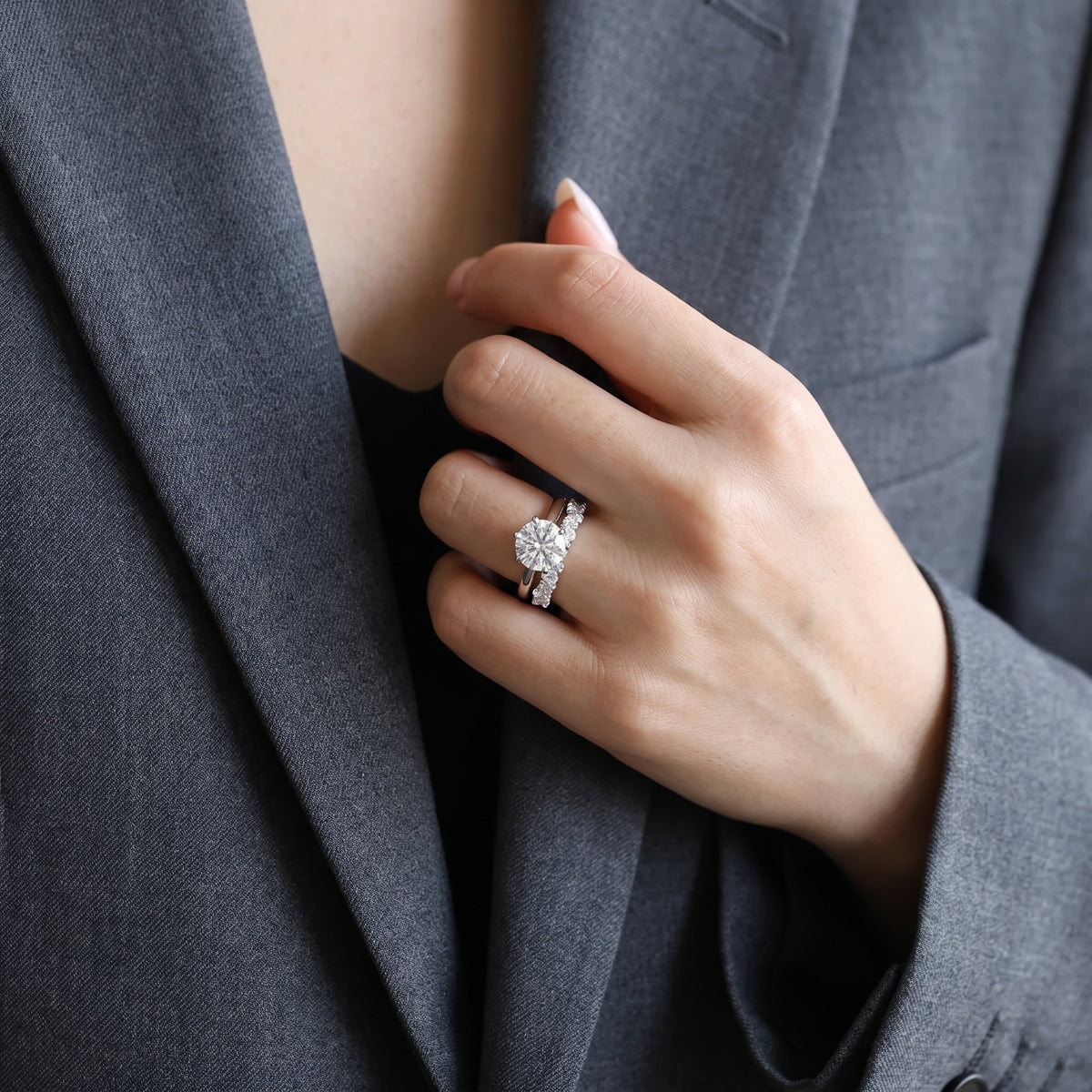 Celeste 3 Carat Moissanite Bridal Set Ring