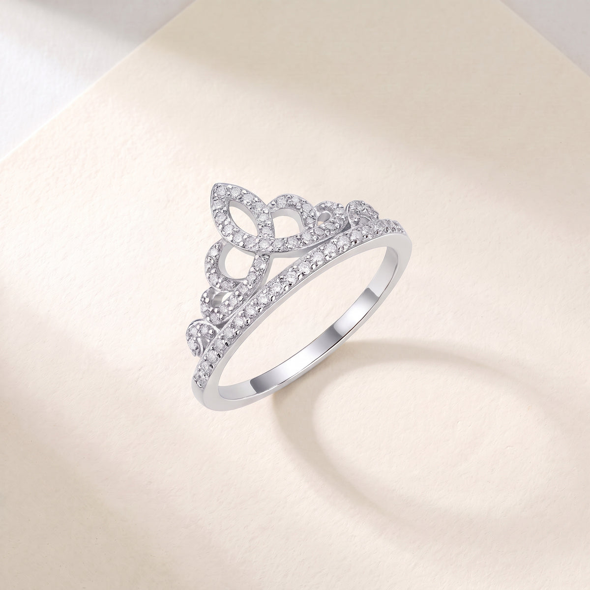 Crown Moissanite Band Ring
