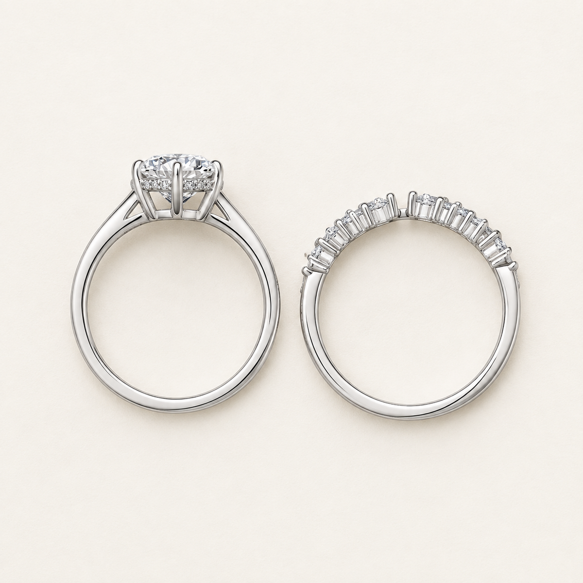 Celeste 3 Carat Moissanite Bridal Set Ring