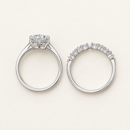 Celeste 3 Carat Moissanite Bridal Set Ring