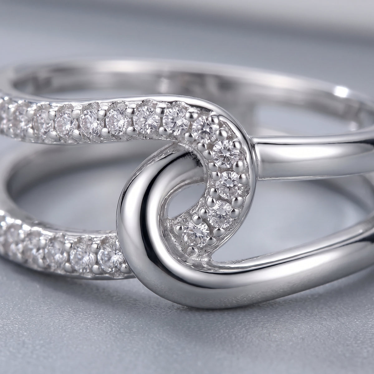 Interlock Moissanite Band Ring