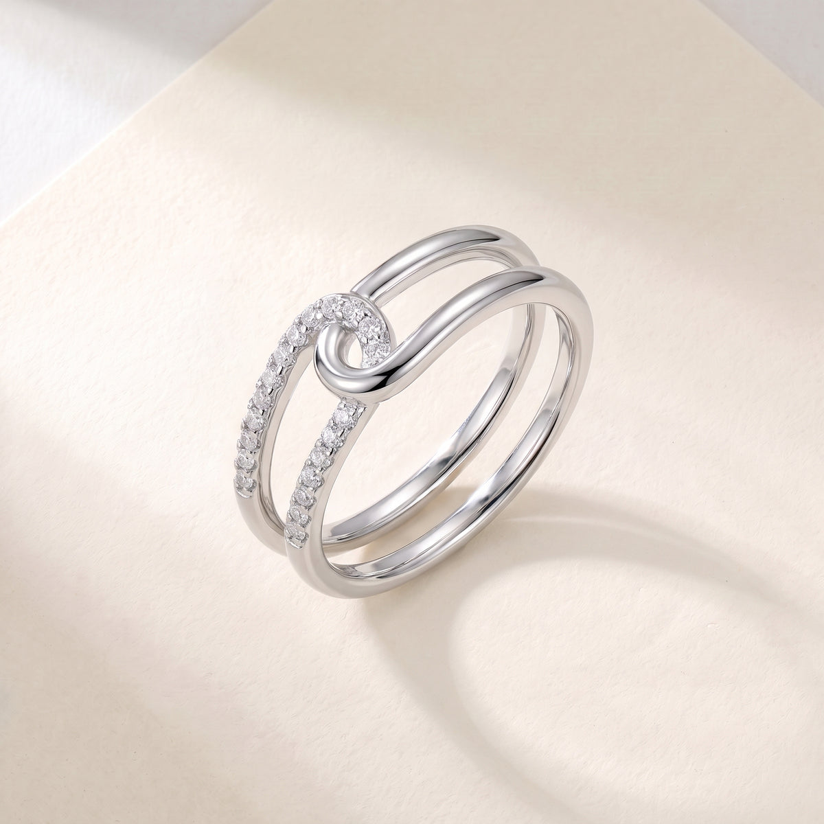 Interlock Moissanite Band Ring