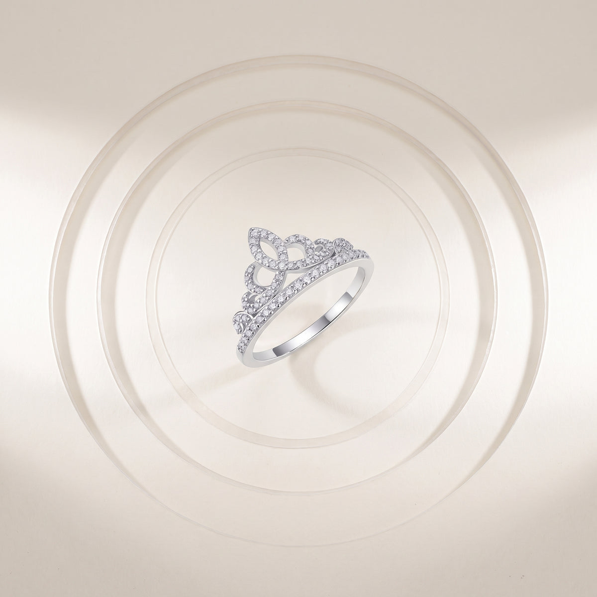 Crown Moissanite Band Ring