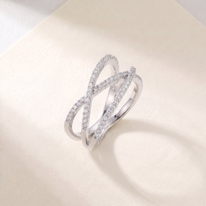 Crossover Moissanite Band Ring