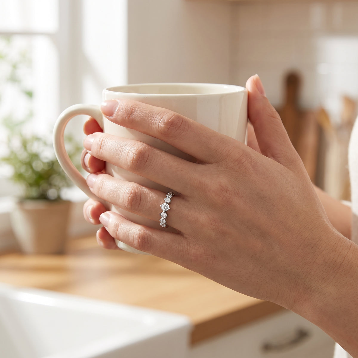 Coroncina Moissanite Eternity Ring