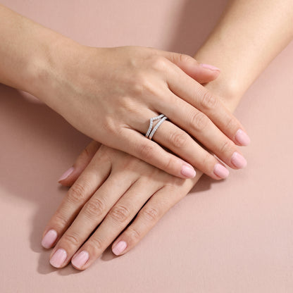 Cradle Moissanite Band Ring